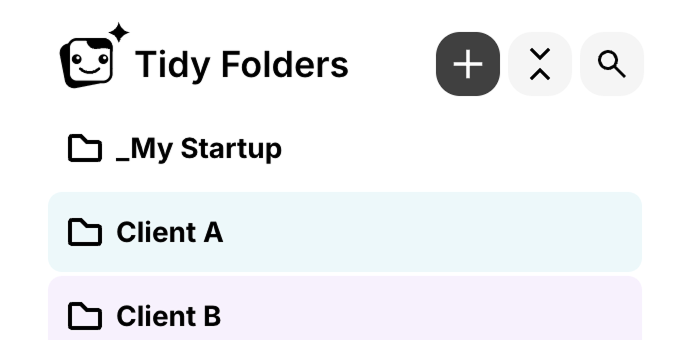Cropped preview of the DeepSeek folders panel from the Tidy extension